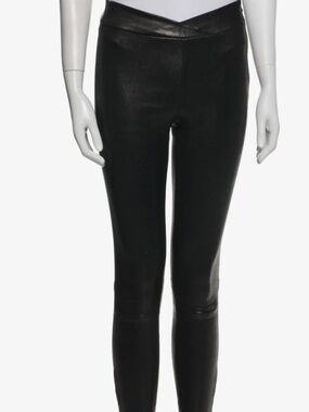 FRAME 100% Lamb Leather Skinny Leggings Noir Black